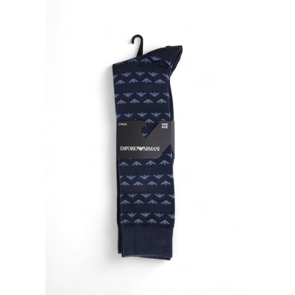 Emporio Armani Underwear Blaue Baumwollsocke