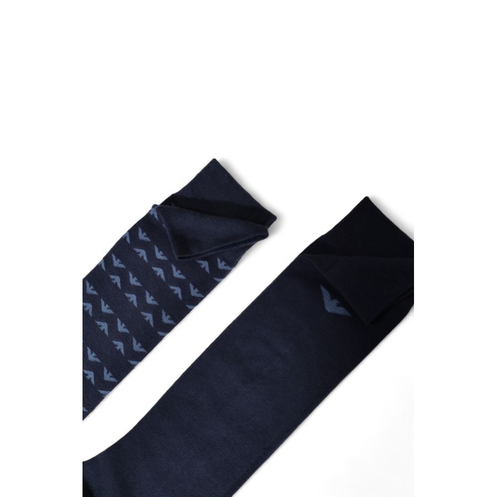 Emporio Armani Underwear Blaue Baumwollsocke