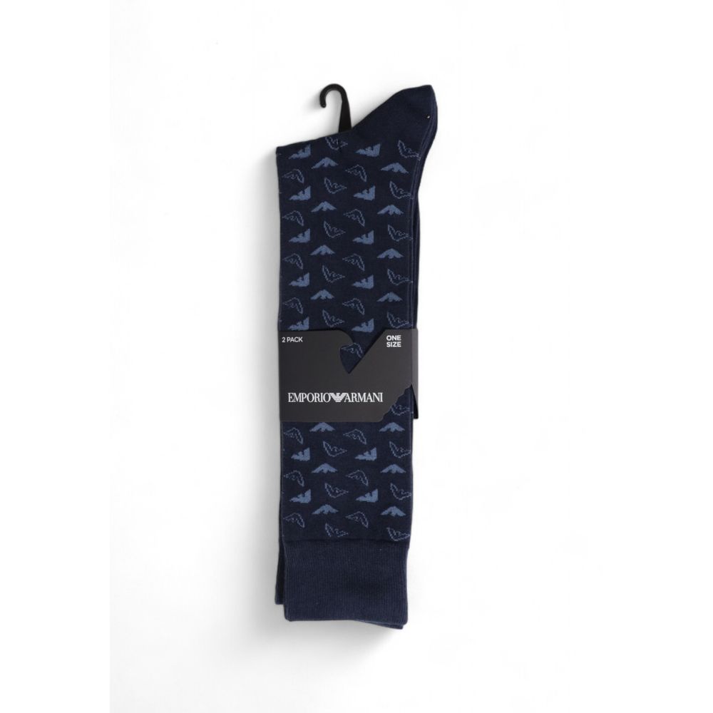 Emporio Armani Underwear Blaue Baumwollsocke