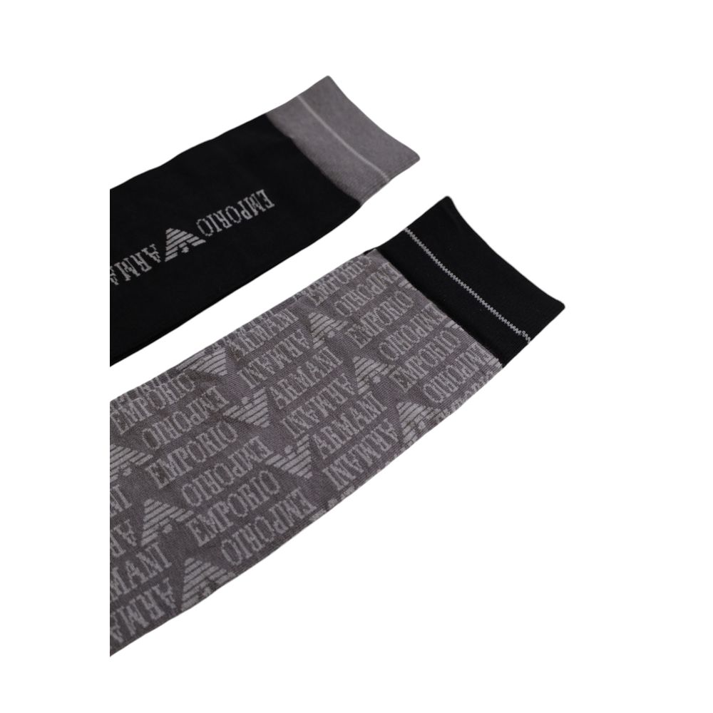 Emporio Armani Underwear Schwarze Baumwollsocke