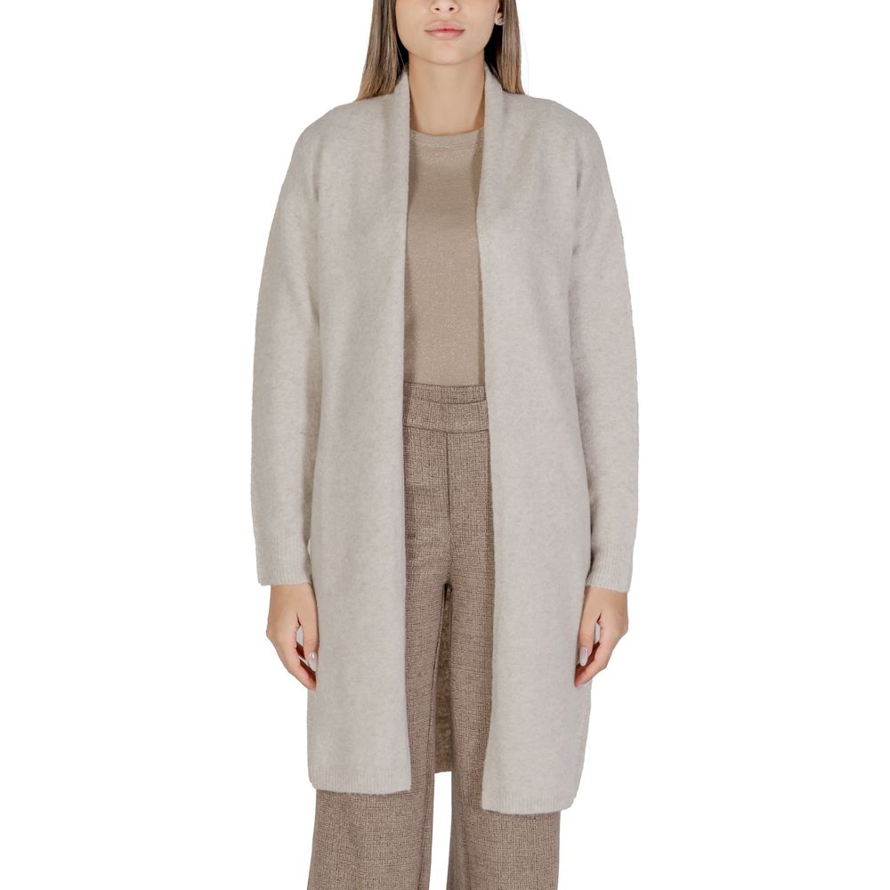 Morgan De Toi Beigefarbene Polyester-Strickjacke