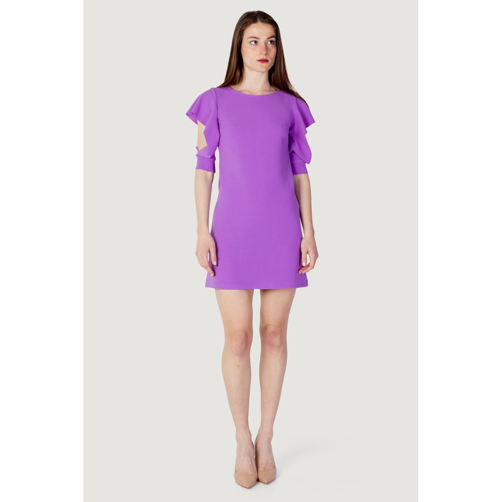 Rinascimento Violettes Polyester-Midikleid