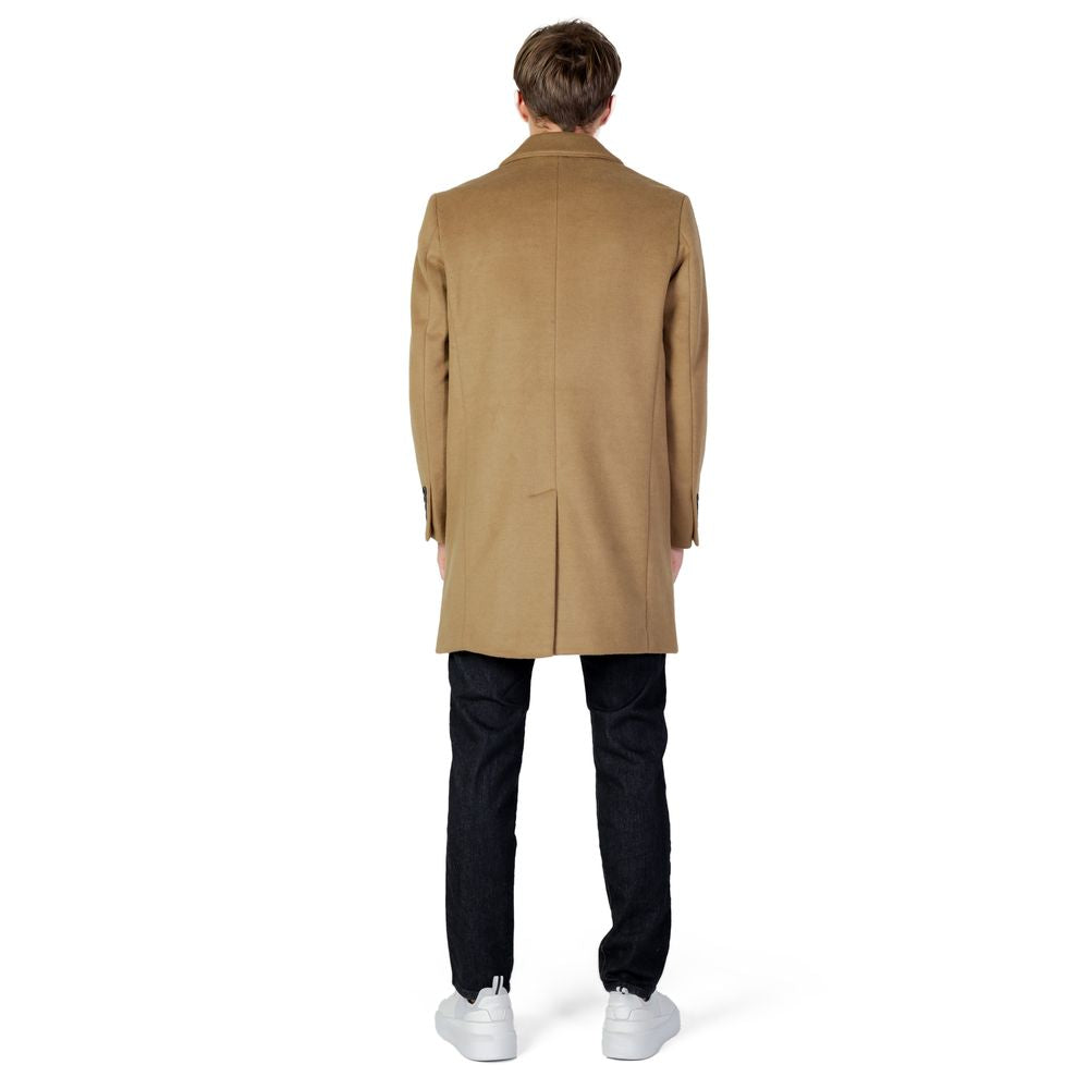 Antony Morato Beigefarbener Polyester-Mantel