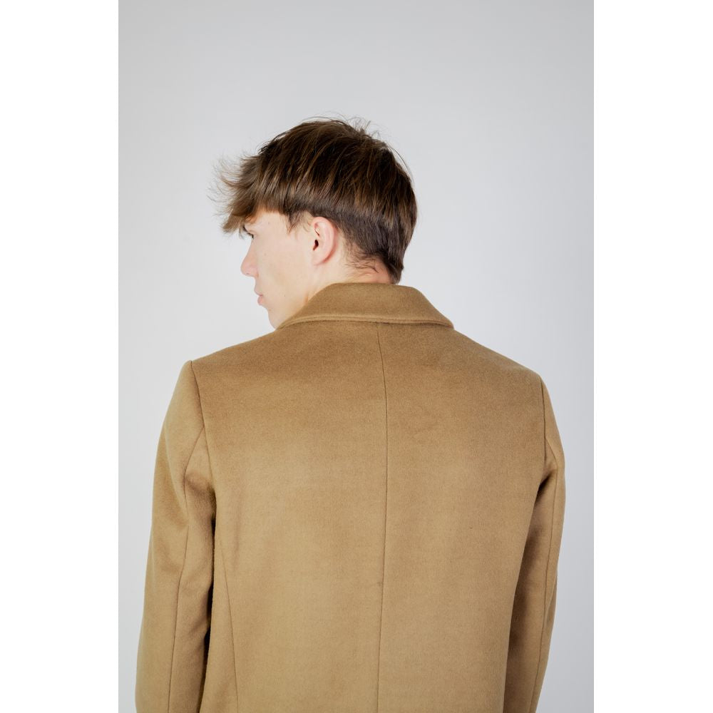 Antony Morato Beigefarbener Polyester-Mantel