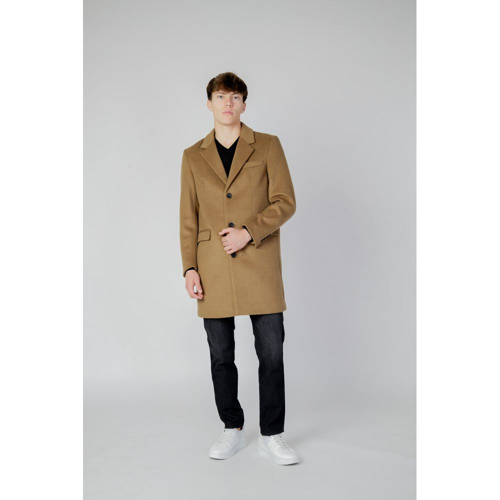 Antony Morato Beigefarbener Polyester-Mantel
