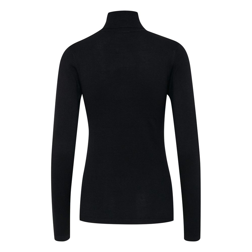 ICHI Schwarzer Viskose-Rollkragenpullover