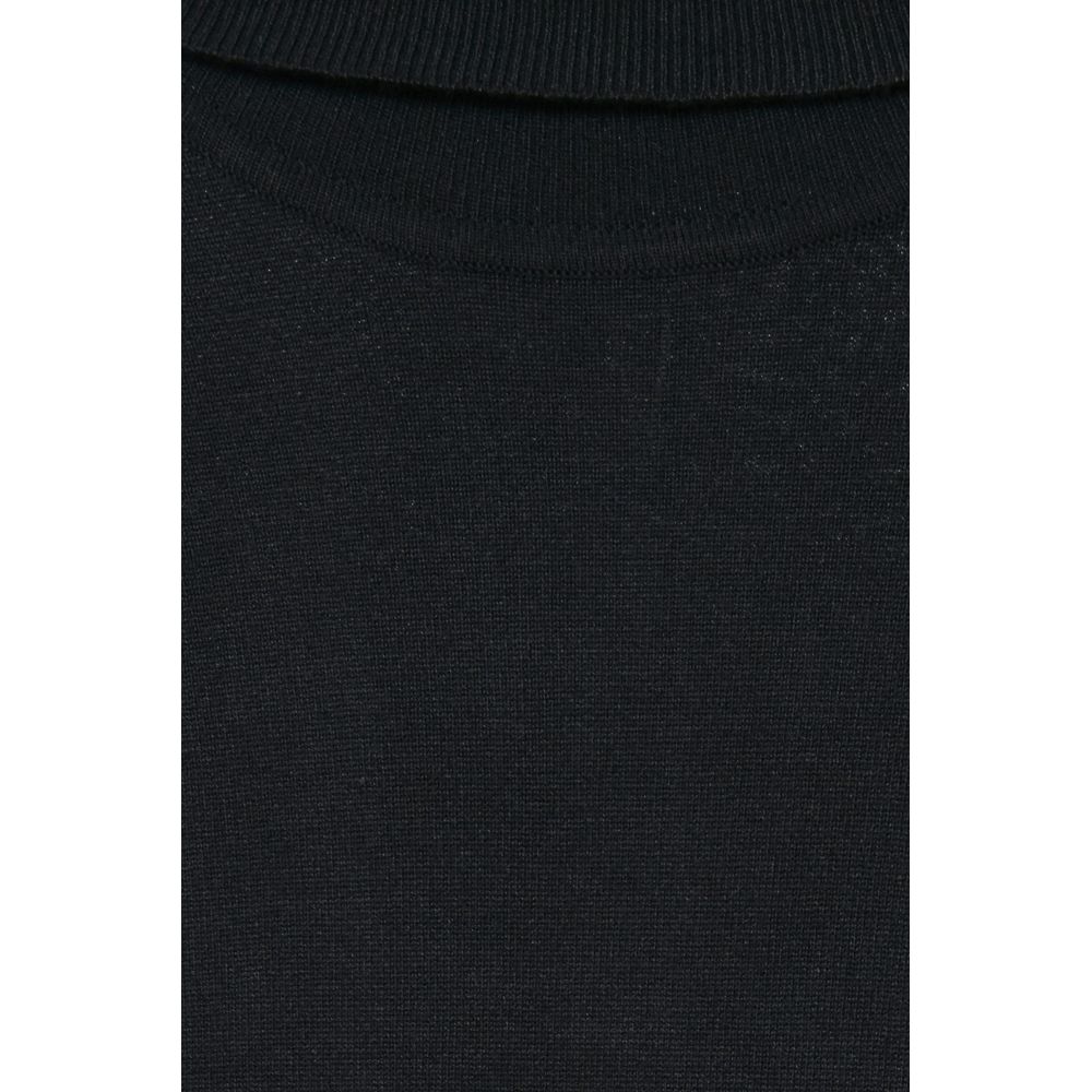 ICHI Schwarzer Viskose-Rollkragenpullover