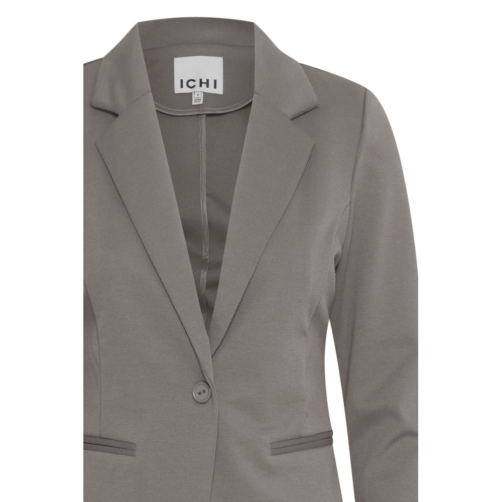 ICHI Beigefarbener Polyester-Blazer