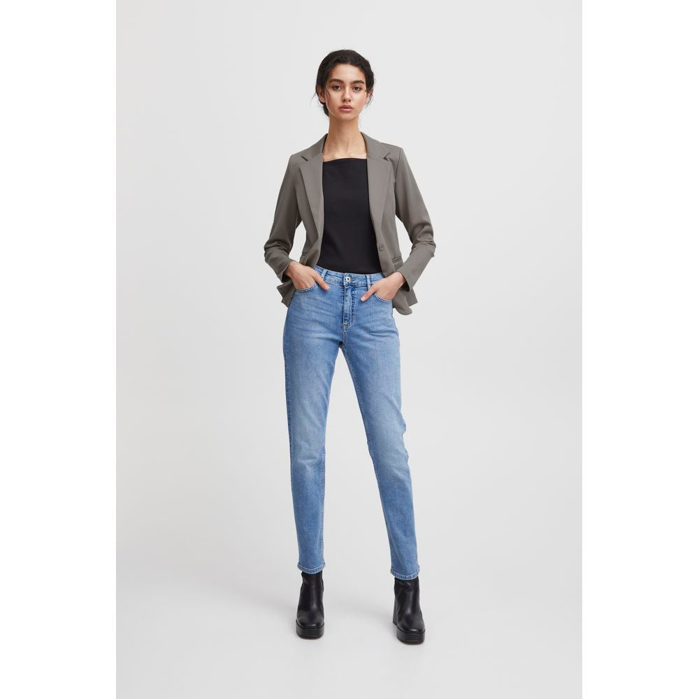 ICHI Beigefarbener Polyester-Blazer