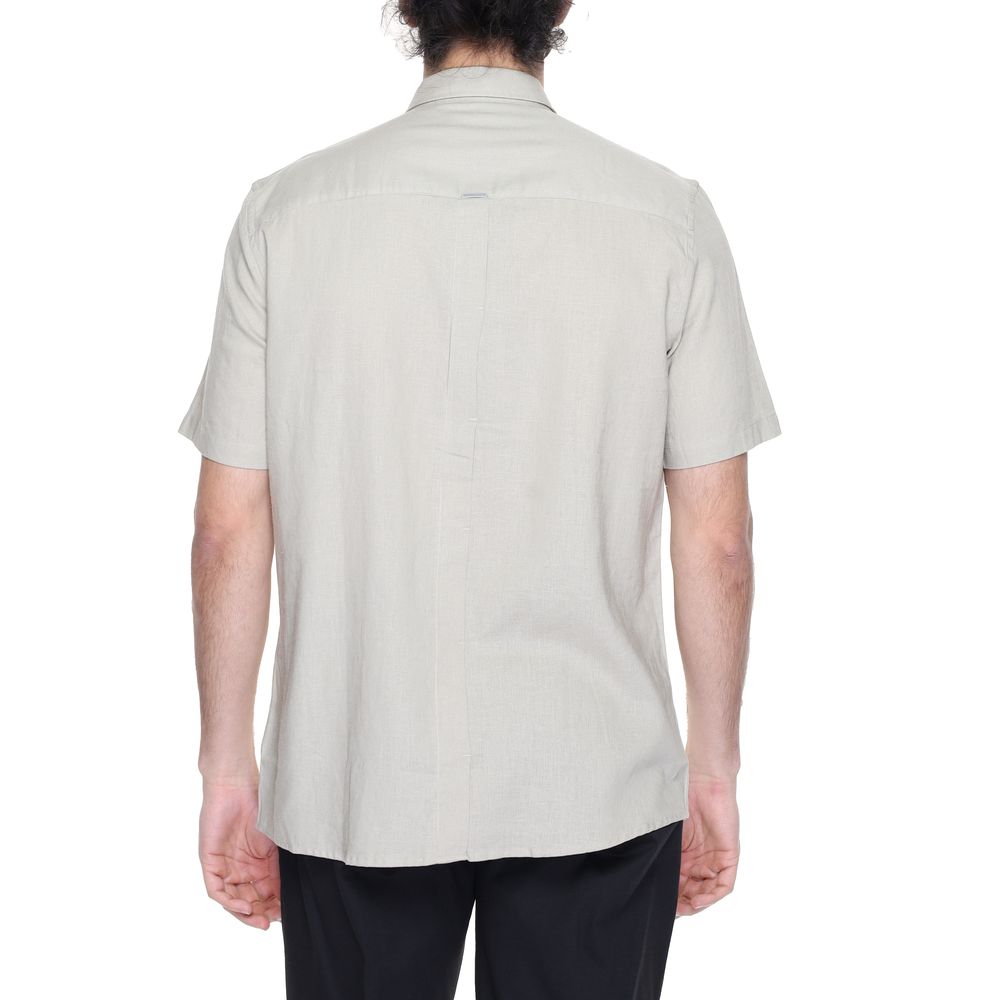 Antony Morato Beige Leinen-Kurzarmhemd