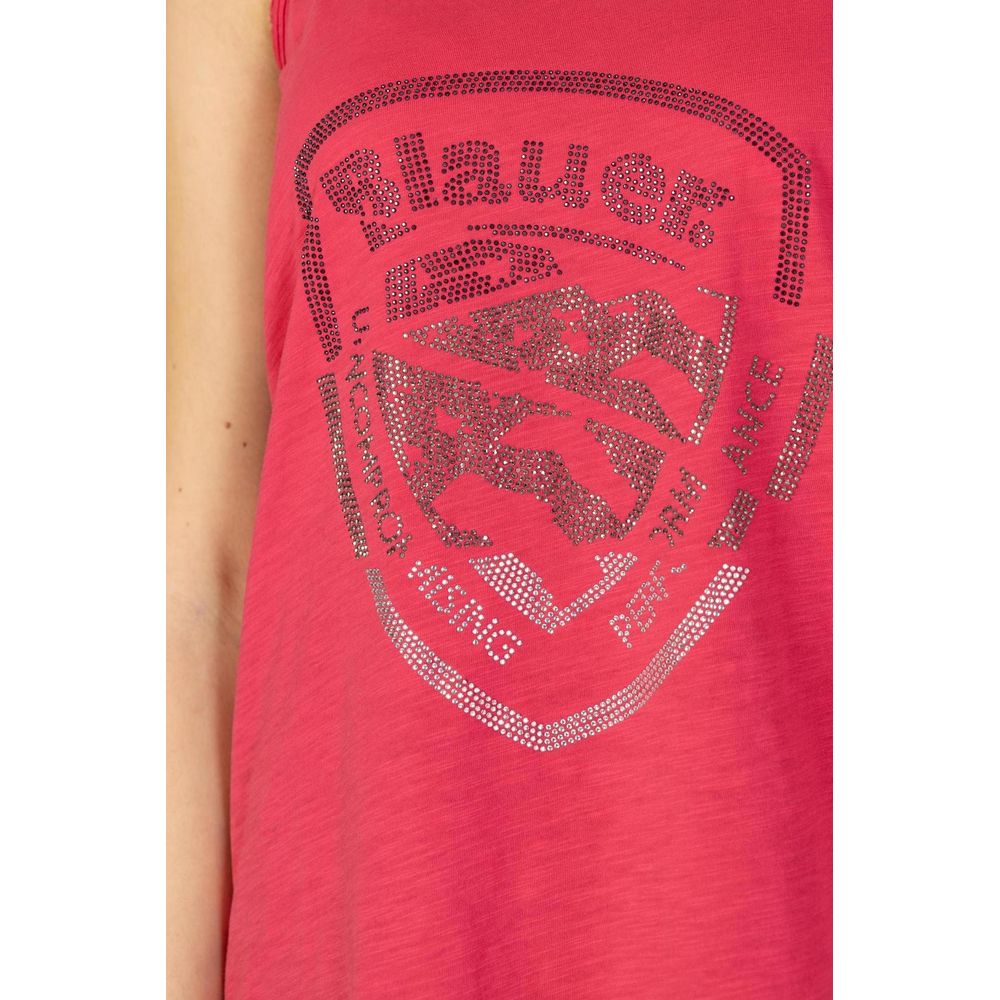 Blauer Rosa Baumwoll-Tank-Tops