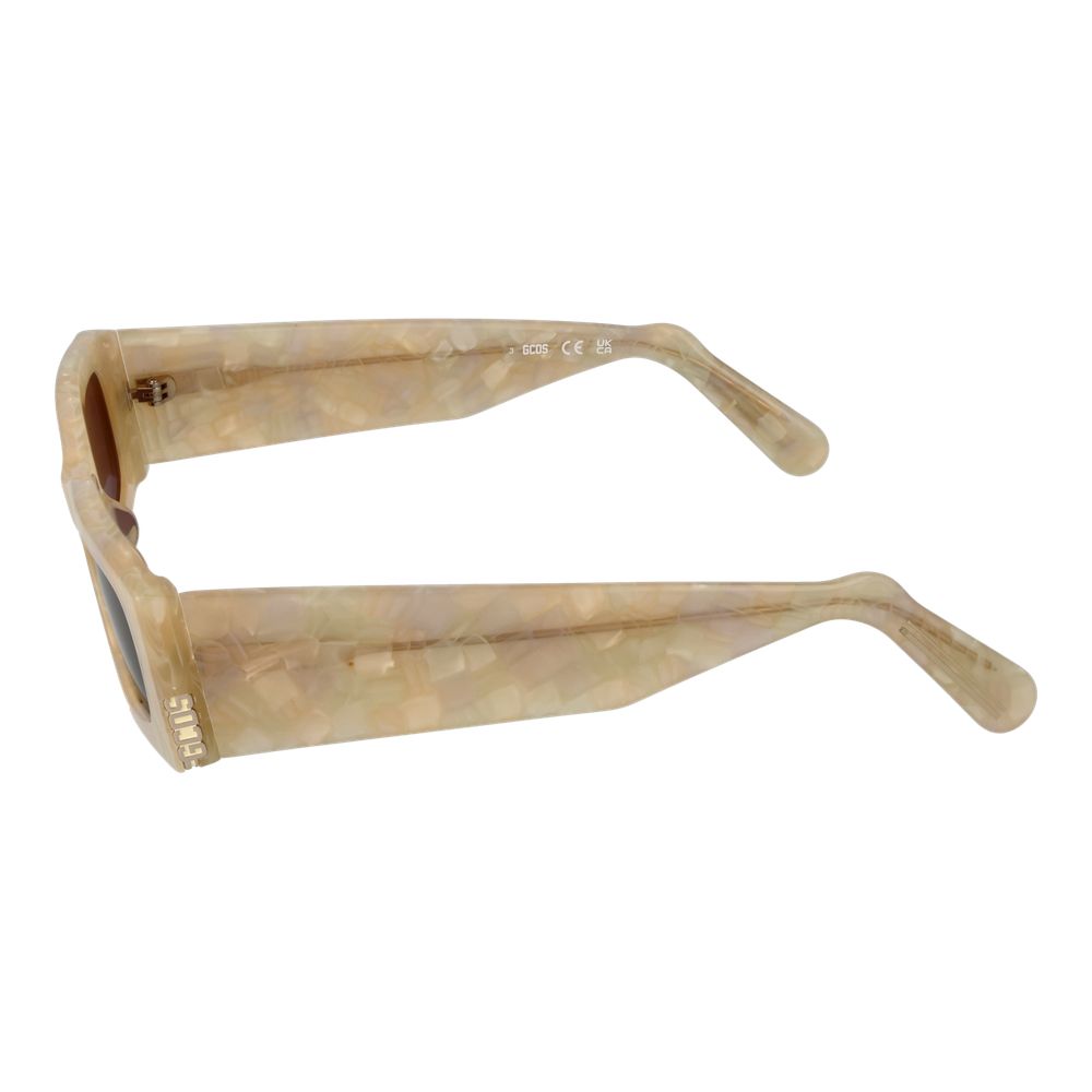 GCDS Cremefarbene Sonnenbrille aus Kunststoff