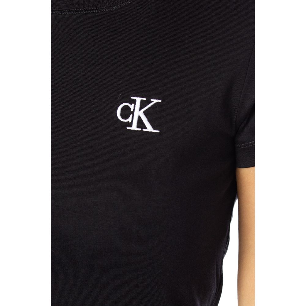 Calvin Klein Jeans Schwarzes T-Shirt aus Baumwolle