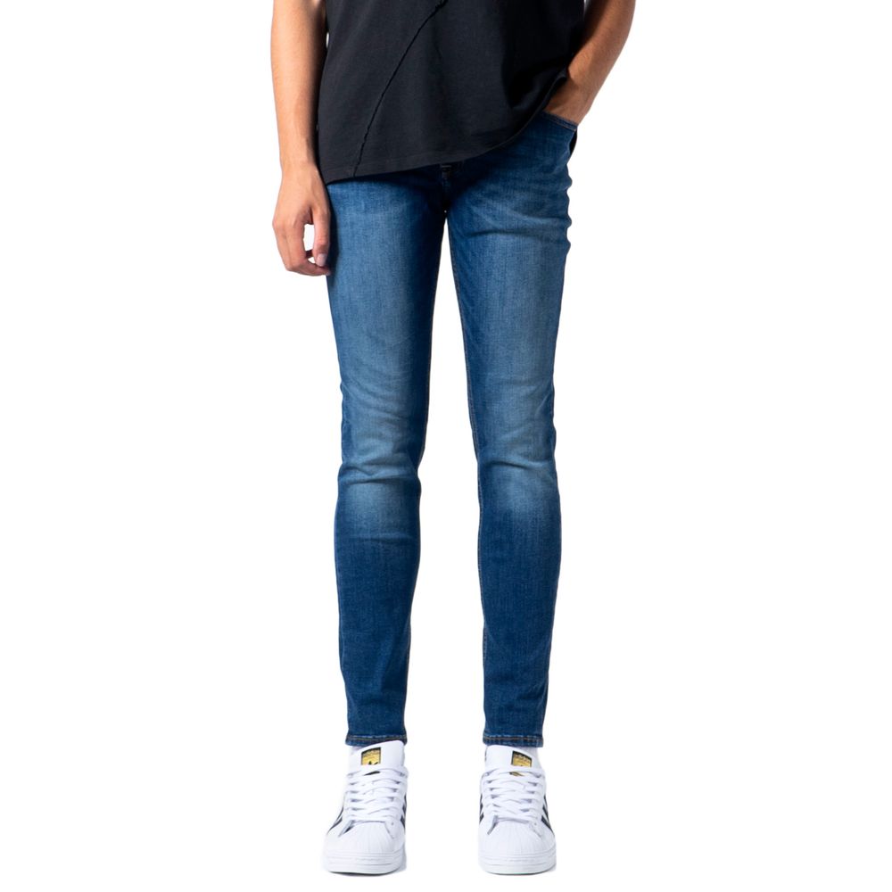 Jack Jones Enge Jeans aus blauem Baumwoll-Mix