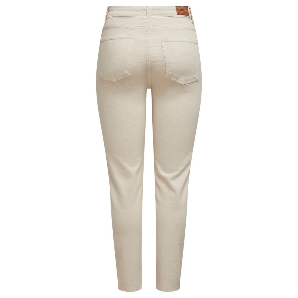 Only Beigefarbene Baumwoll-Mom-Jeans