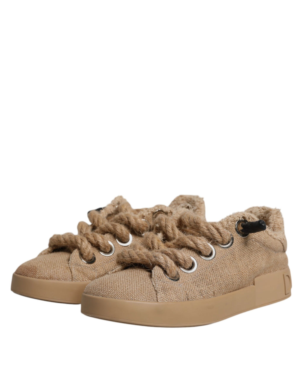 Dolce & Gabbana Braune Sneaker aus Jutegewebe für Herren