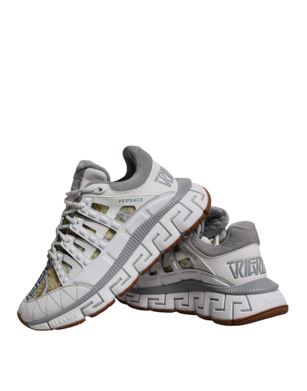 Versace Weiß Trigreca Barocco Druck Low Top Turnschuhe Schuhe