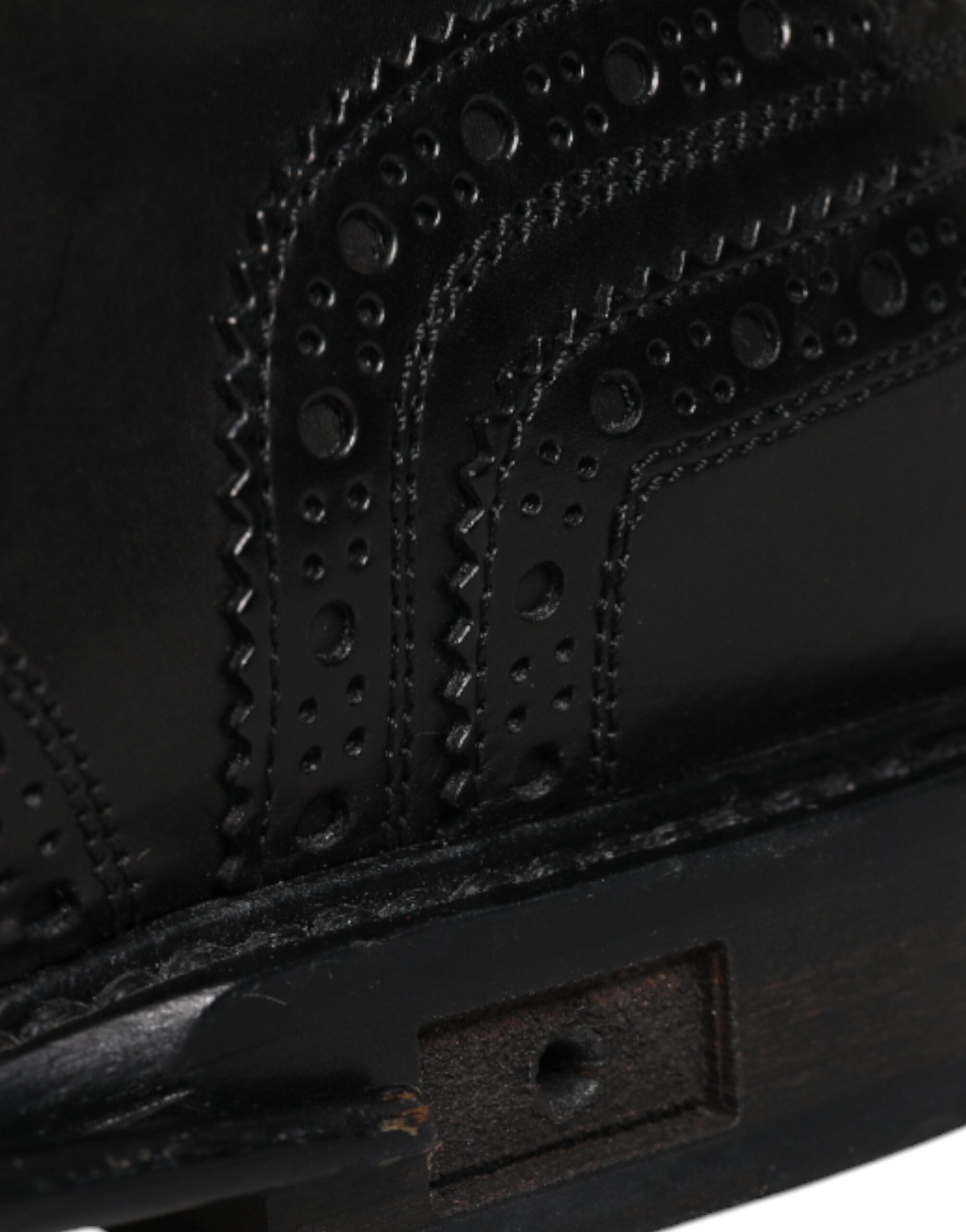 Dolce & Gabbana Schwarzes Leder Derby Wingtip Formelle Schuhe