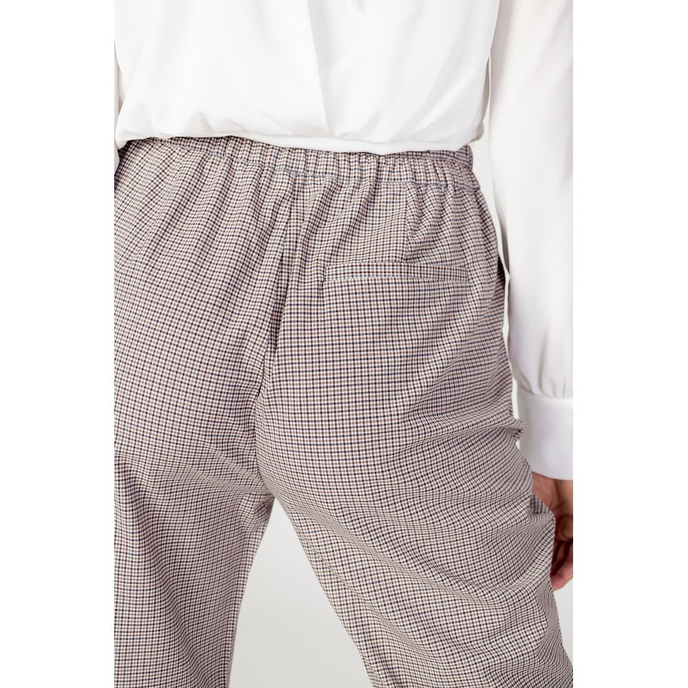 Only Beigefarbene Polyester-Hosen mit ausgestelltem Bein