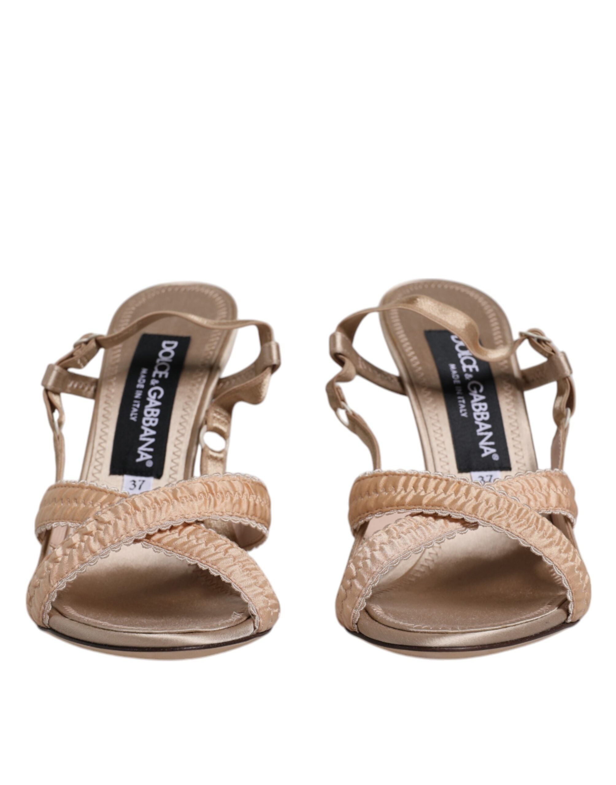 Dolce & Gabbana Beige Keira Slingback Heels Sandalen Schuhe