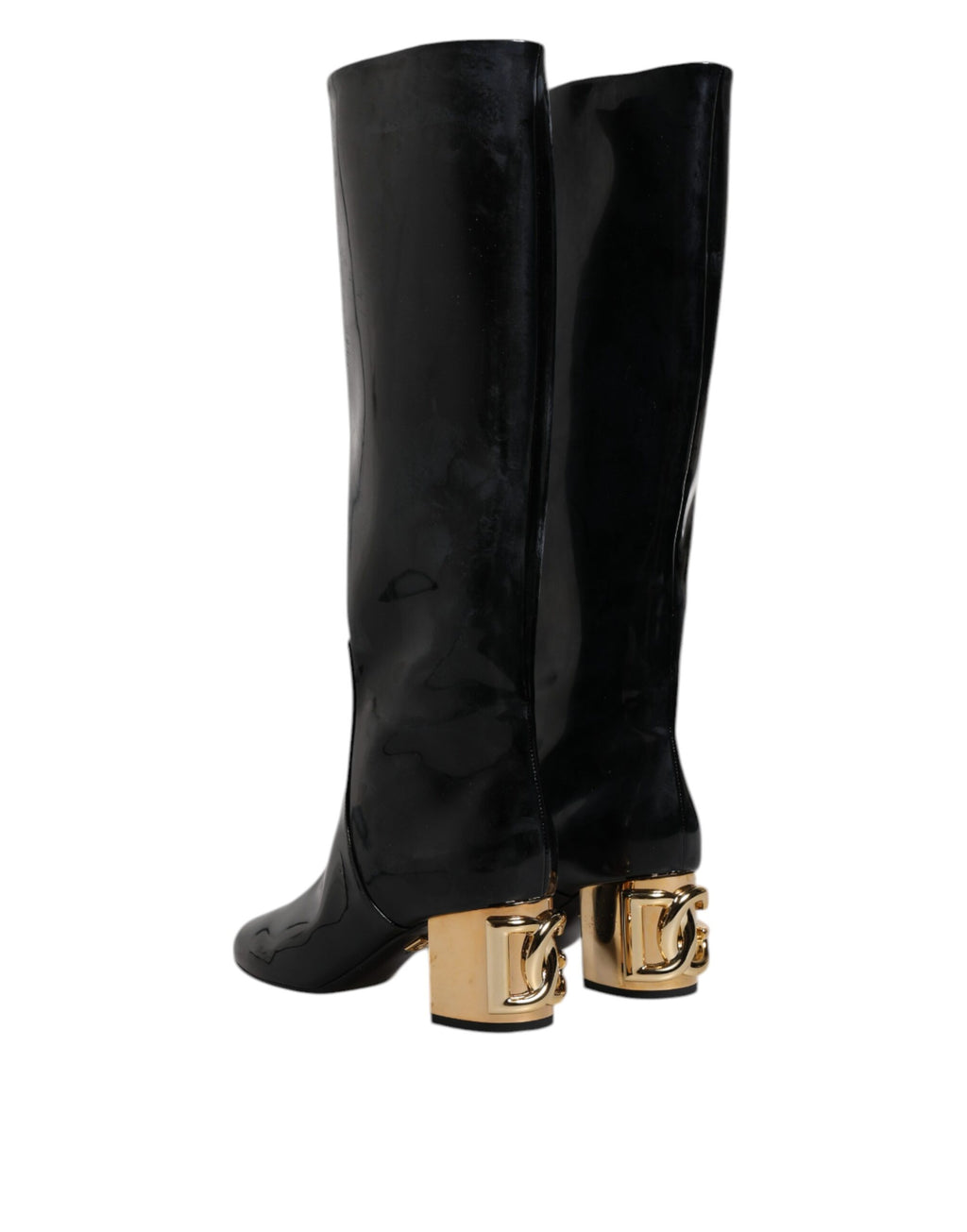 Dolce & Gabbana Zwart Lakleer Vally Hoge Laarzen Schoenen