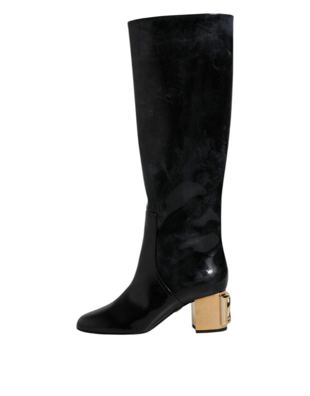 Dolce & Gabbana Zwart Lakleer Vally Hoge Laarzen Schoenen