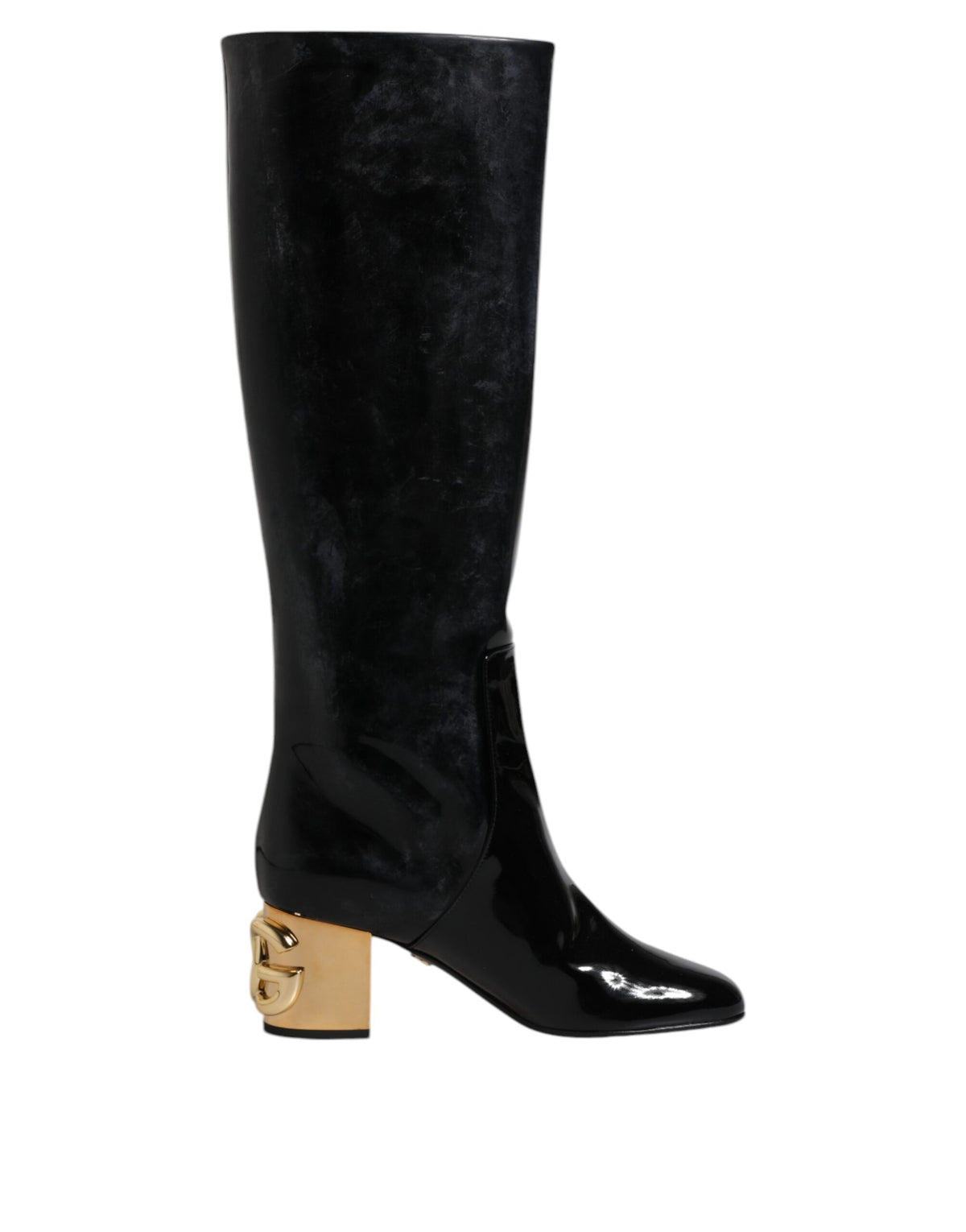 Dolce & Gabbana Zwart Lakleer Vally Hoge Laarzen Schoenen