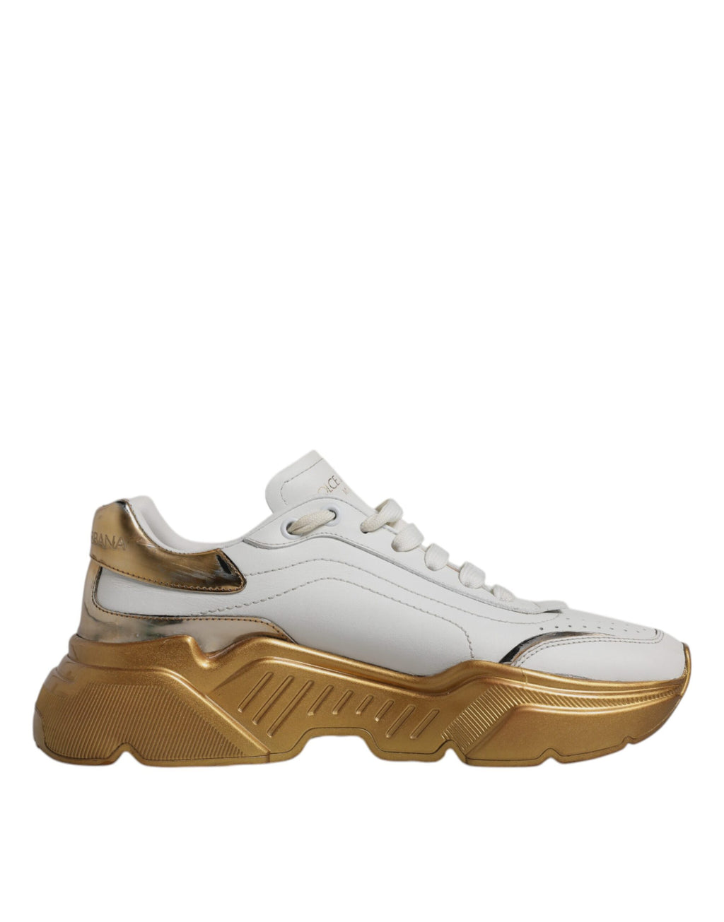 Dolce & Gabbana Weiß Gold Daymaster Low Top Turnschuhe Schuhe