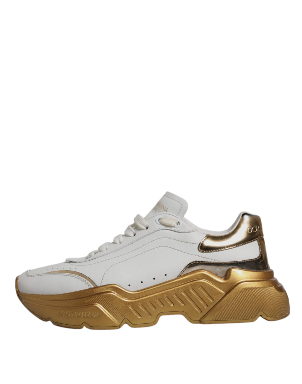 Dolce & Gabbana Weiß Gold Daymaster Low Top Turnschuhe Schuhe