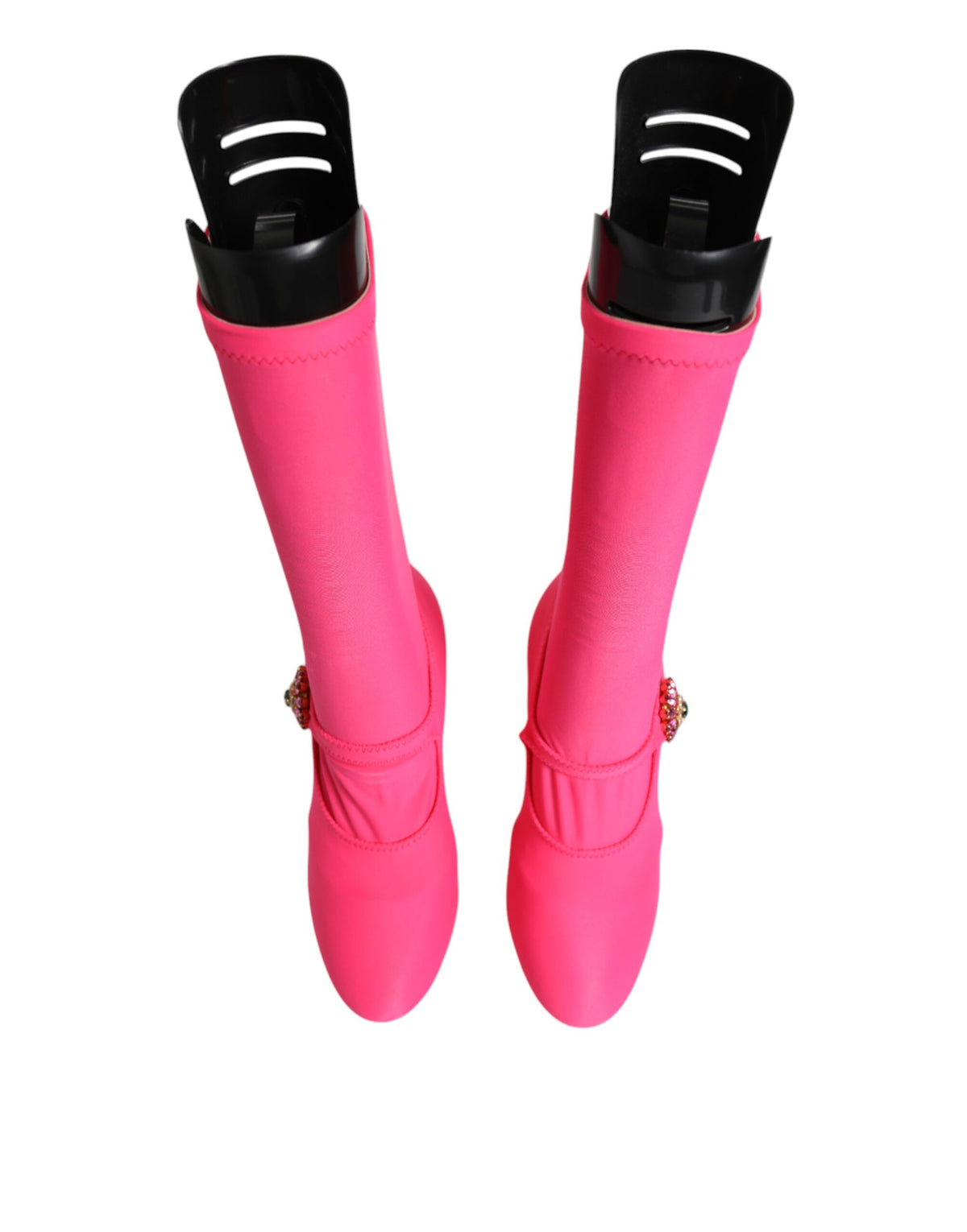 Dolce & Gabbana Roze Nylon Crystal Vally Hoge Laarzen Schoenen