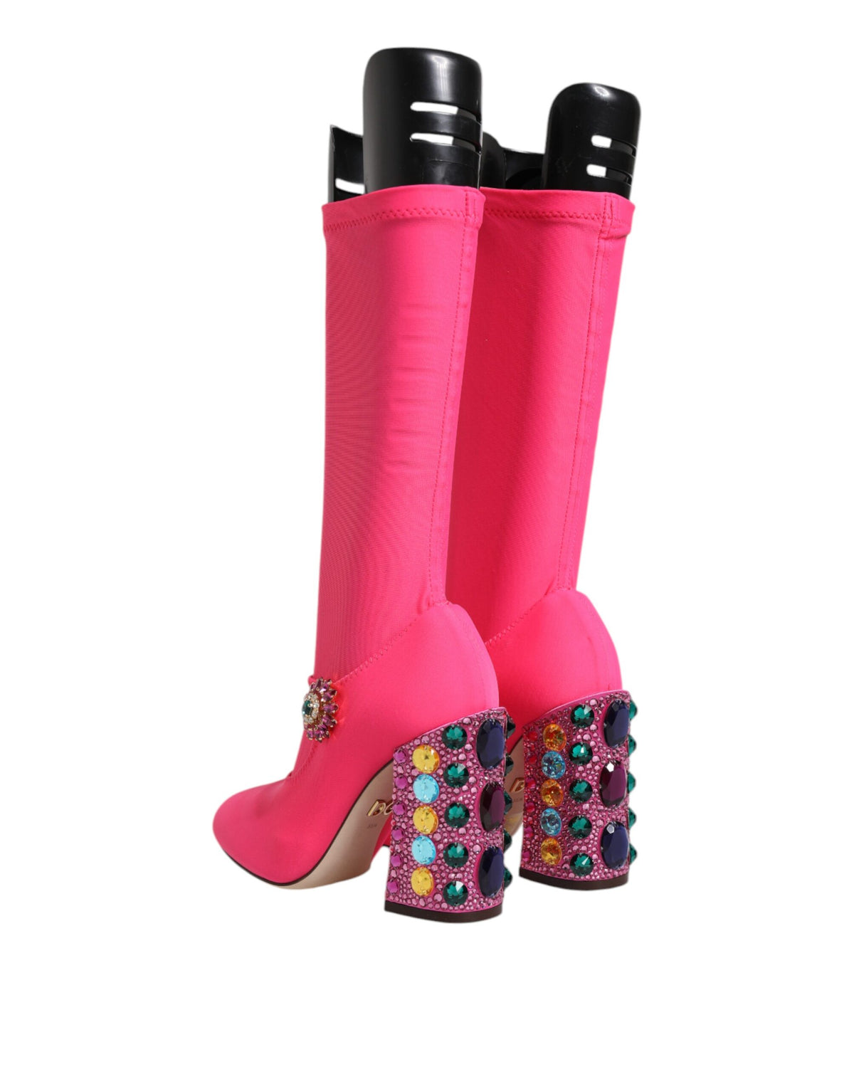 Dolce & Gabbana Roze Nylon Crystal Vally Hoge Laarzen Schoenen