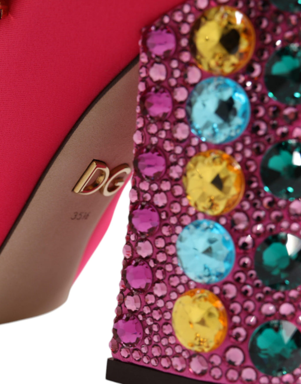 Dolce & Gabbana Roze Nylon Crystal Vally Hoge Laarzen Schoenen