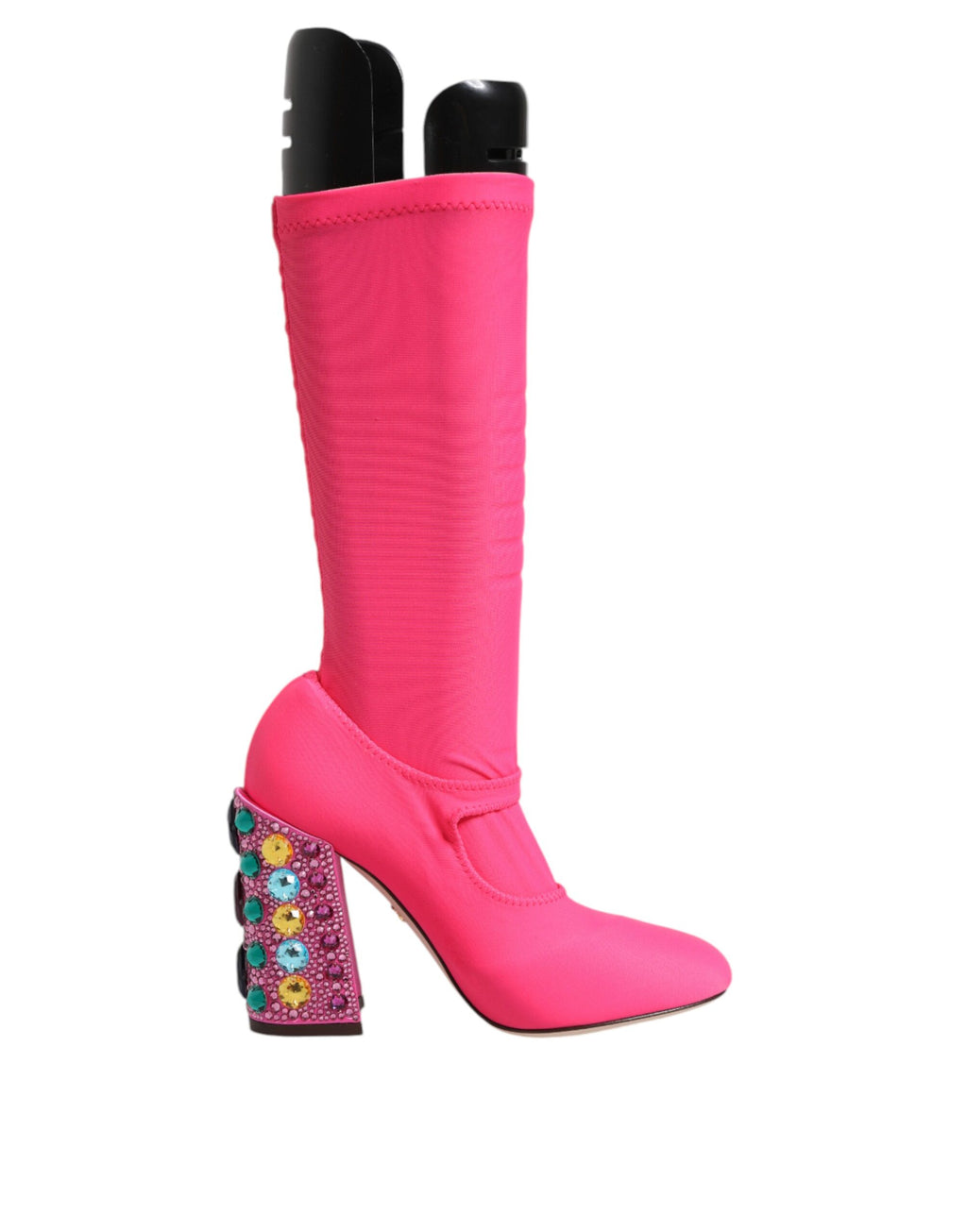 Dolce & Gabbana Roze Nylon Crystal Vally Hoge Laarzen Schoenen