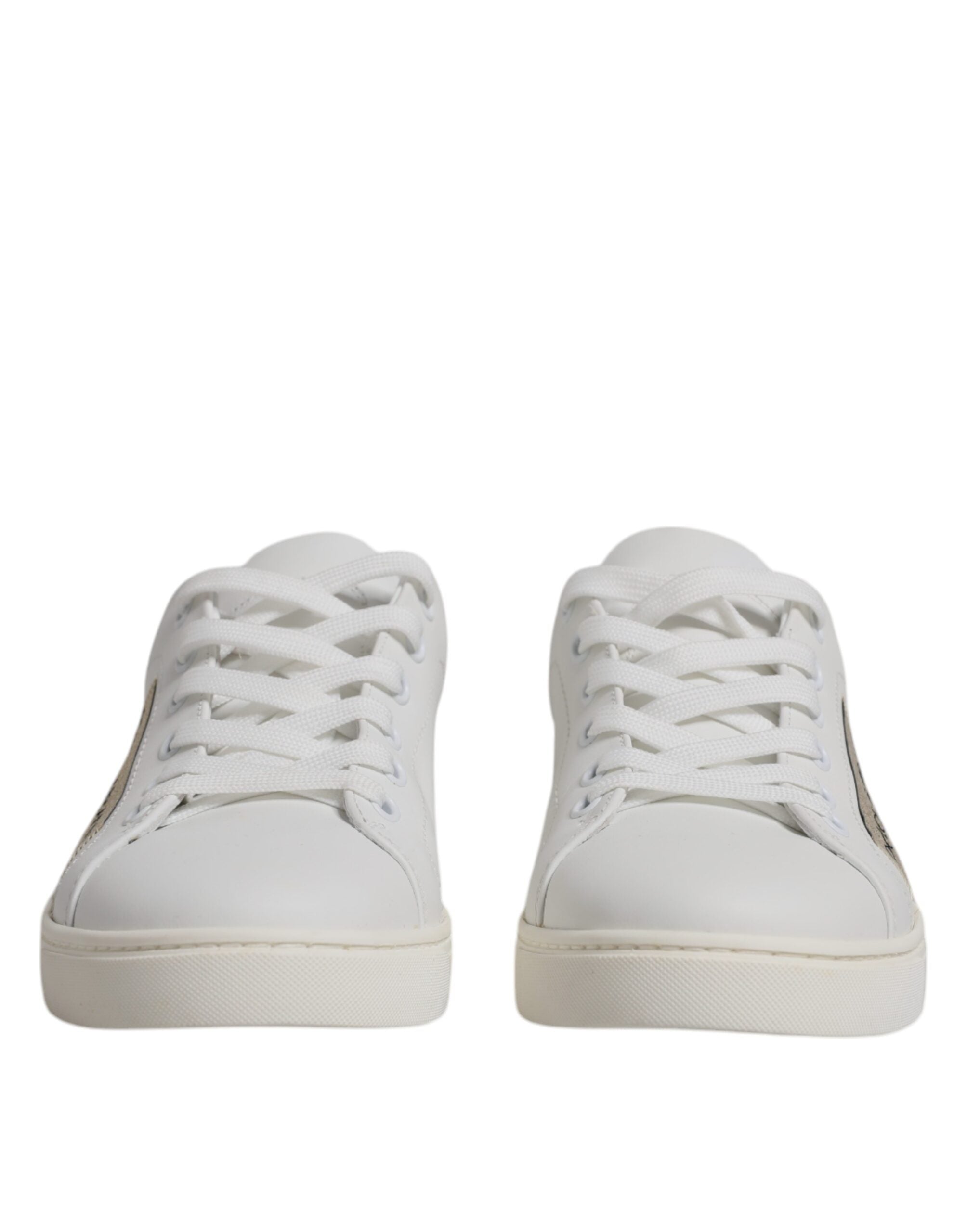 Dolce & Gabbana Weiß London Kalbsleder Turnschuhe Schuhe