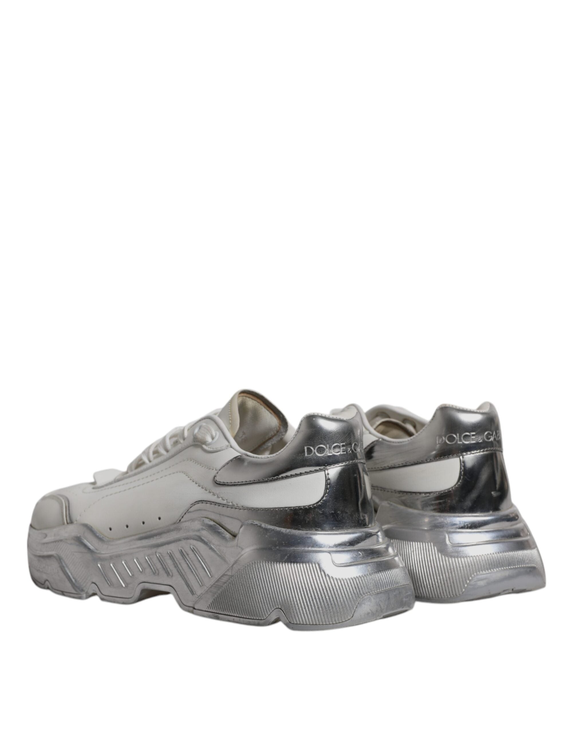 Dolce & Gabbana Weiß Silber Daymaster Low Top Turnschuhe Schuhe