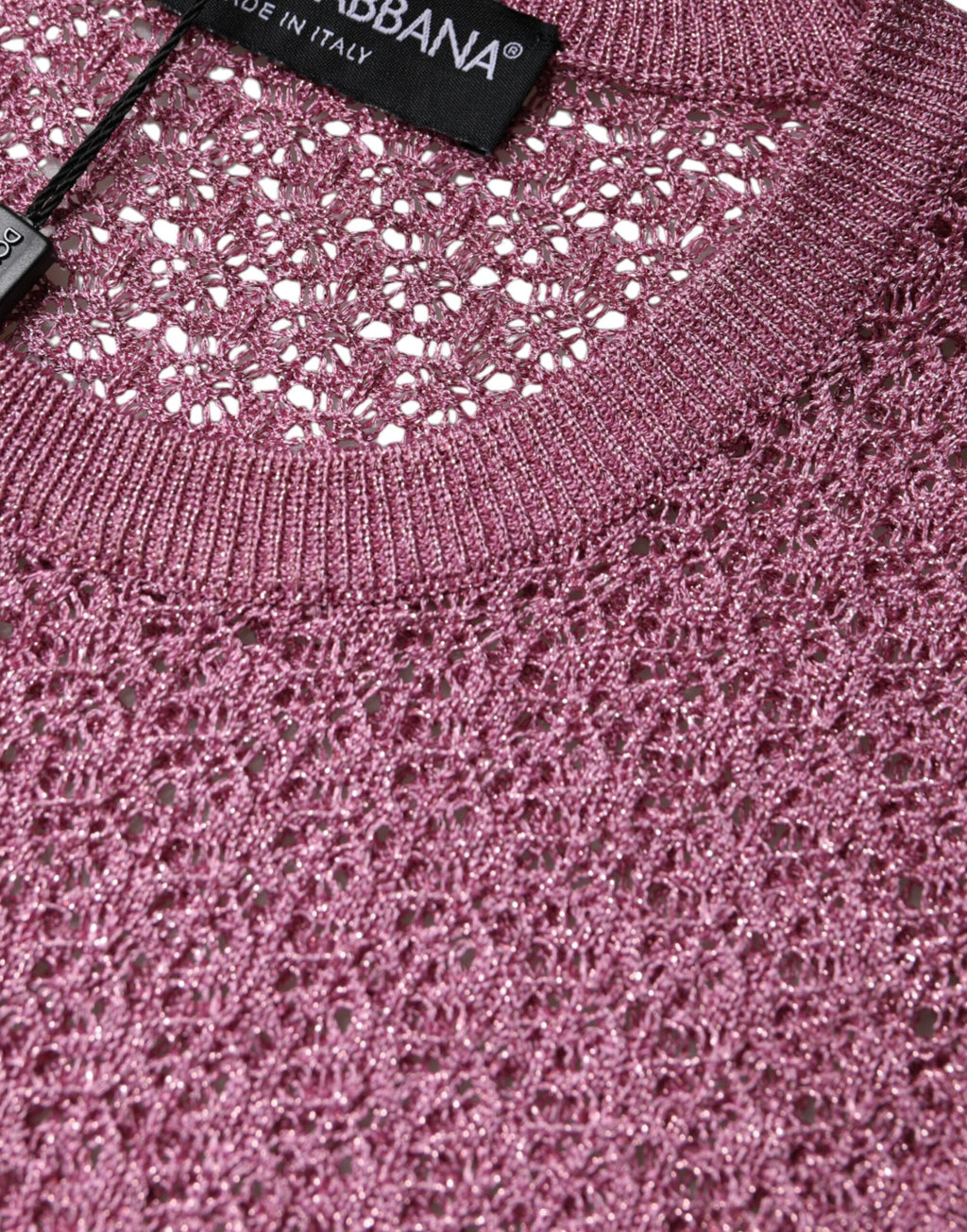 Dolce & Gabbana Pinkes ärmelloses Tank-Top aus Mesh