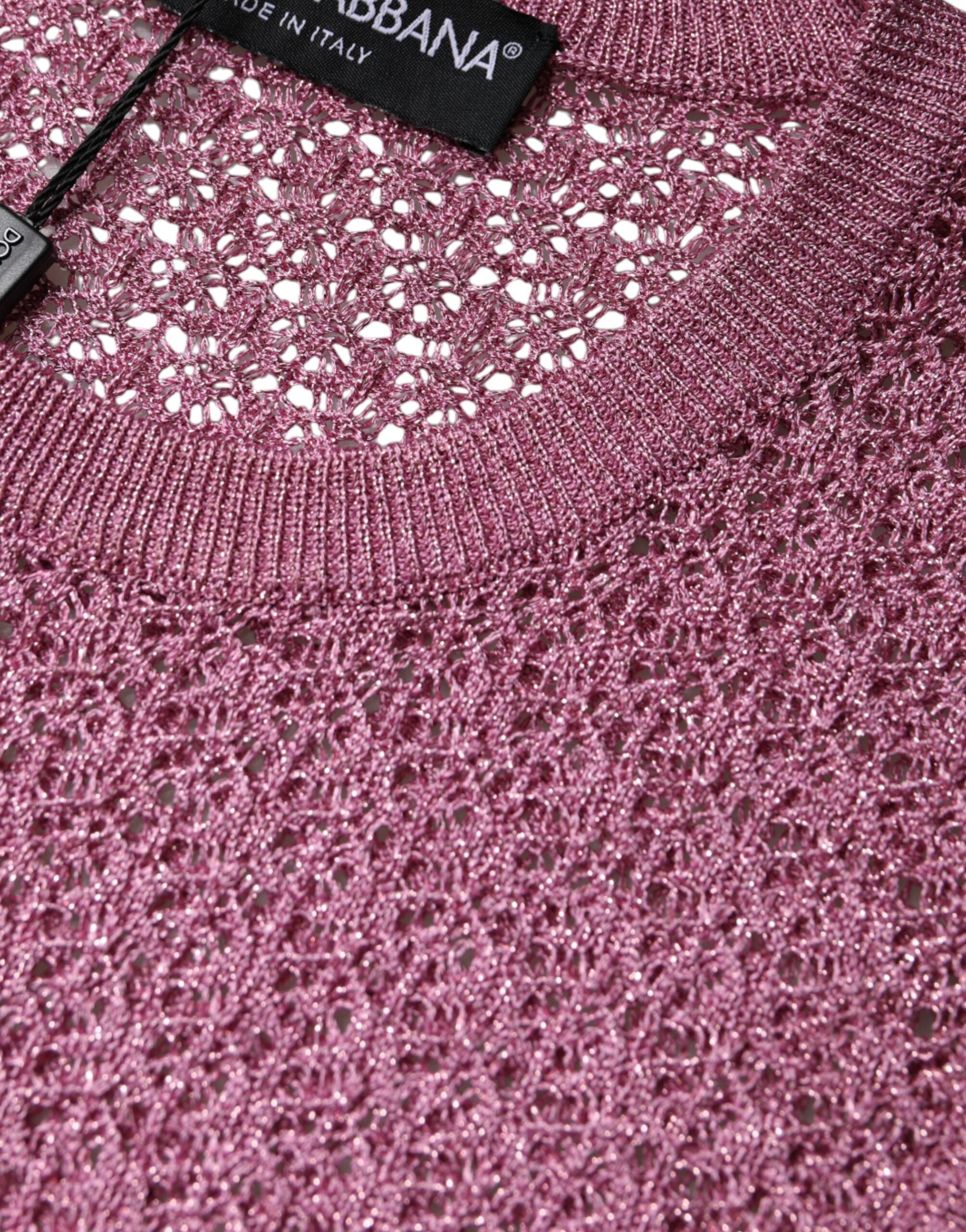 Dolce & Gabbana Pinkes ärmelloses Tank-Top aus Mesh