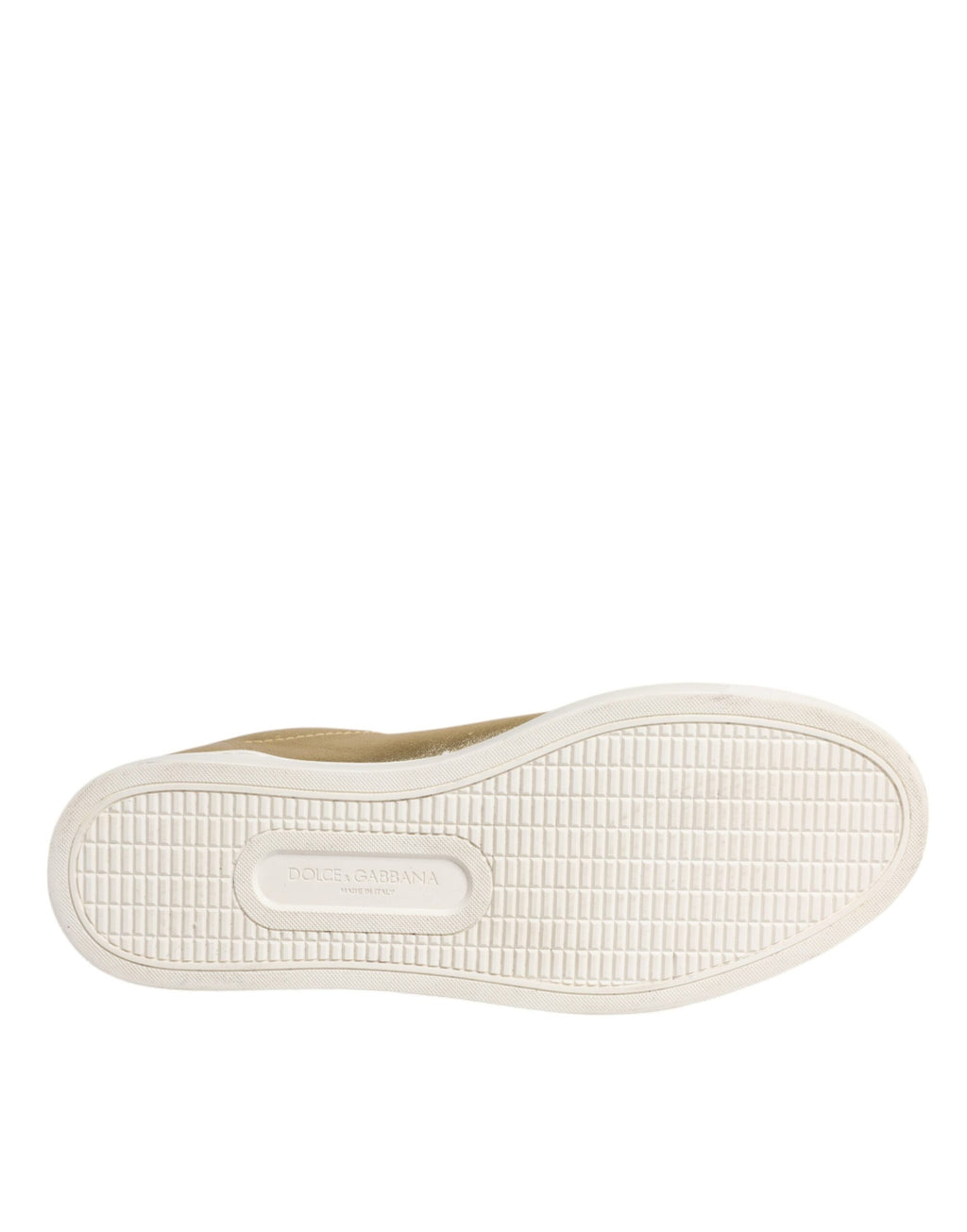 Dolce & Gabbana Gold Leder Logo London Männer Turnschuhe Schuhe