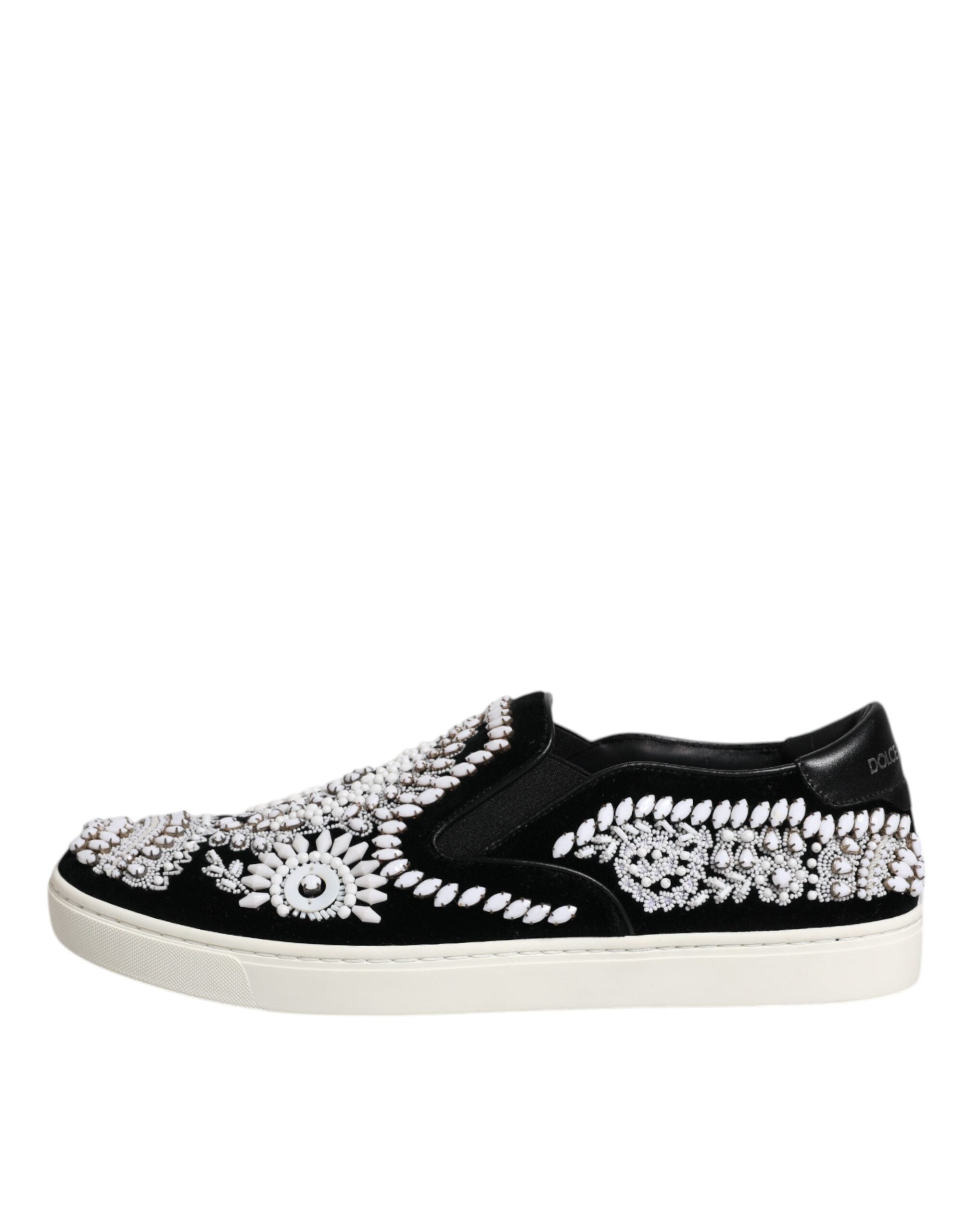 Dolce & Gabbana Schwarz verschönert London Männer Slip On Schuhe