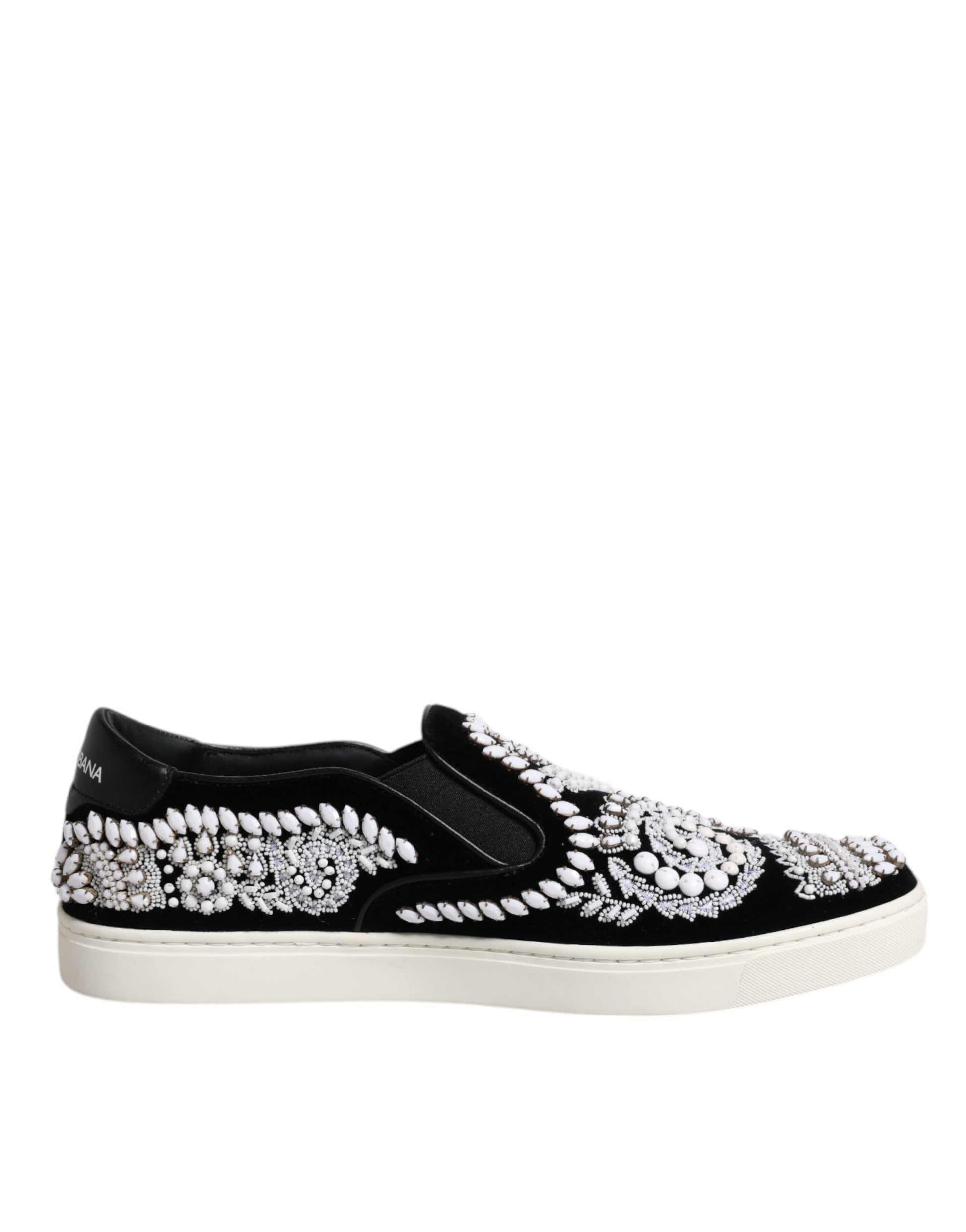 Dolce & Gabbana Schwarz verschönert London Männer Slip On Schuhe