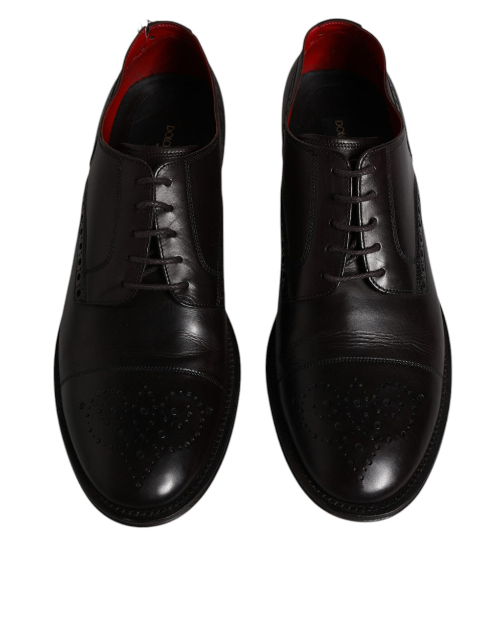 Dolce & Gabbana Schwarzes Kalbsleder Derby Herren Anzugschuhe