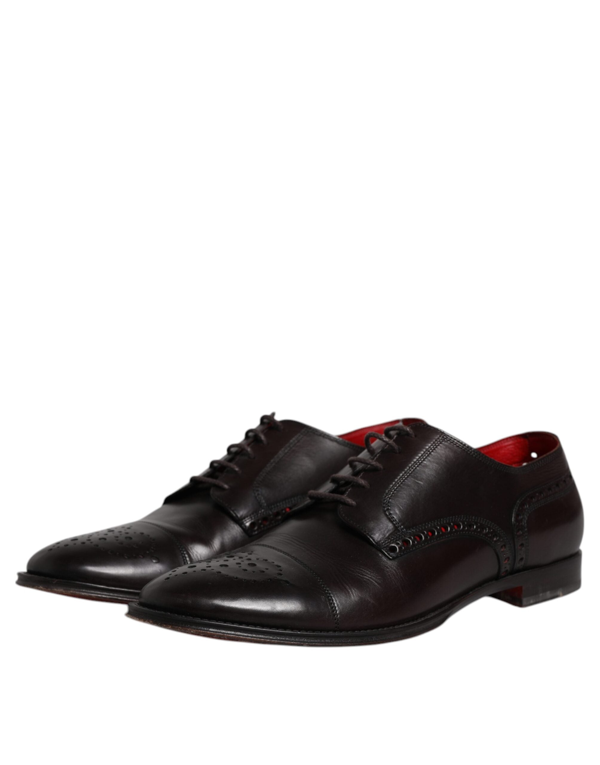 Dolce & Gabbana Schwarzes Kalbsleder Derby Herren Anzugschuhe