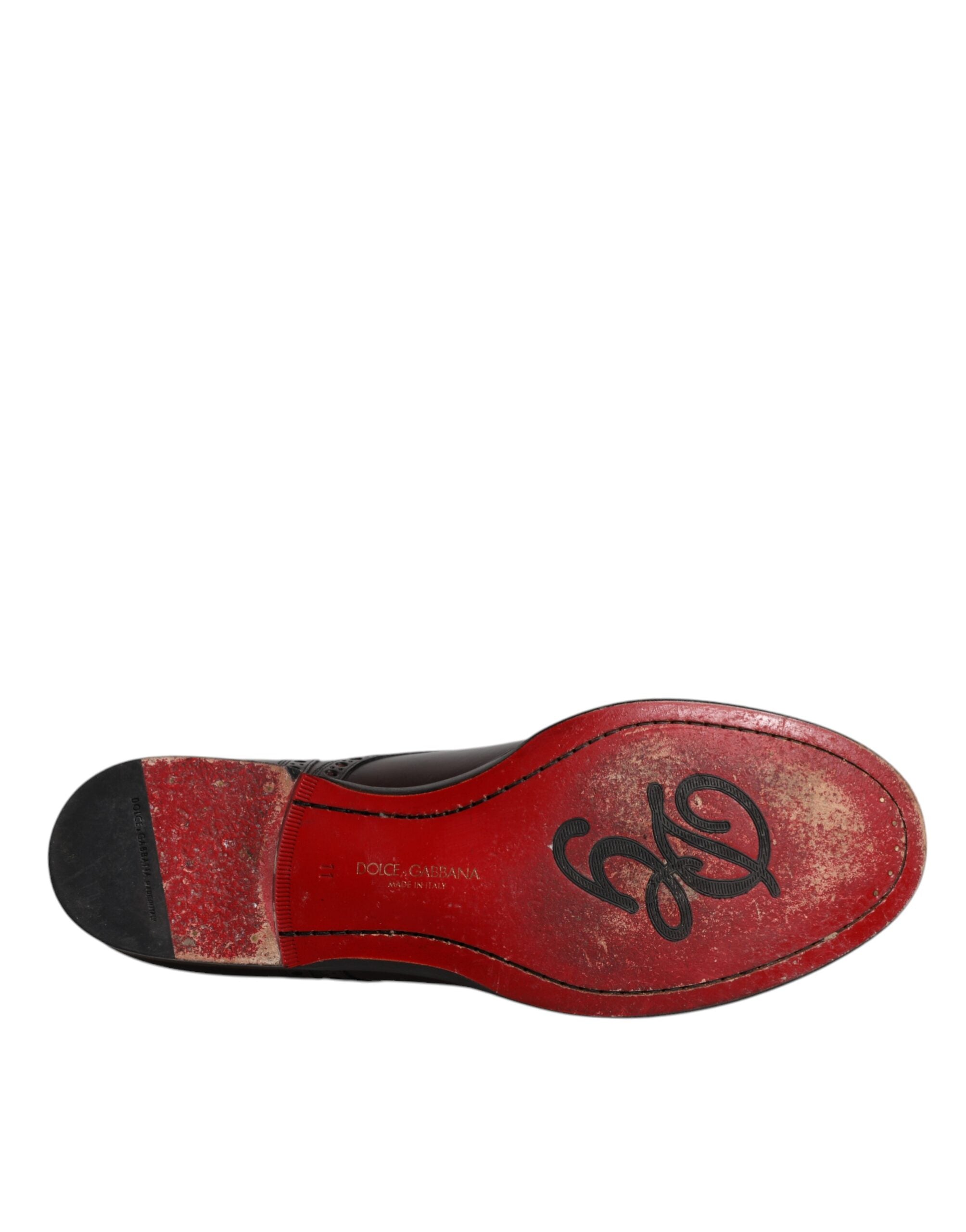 Dolce & Gabbana Schwarzes Kalbsleder Derby Herren Anzugschuhe