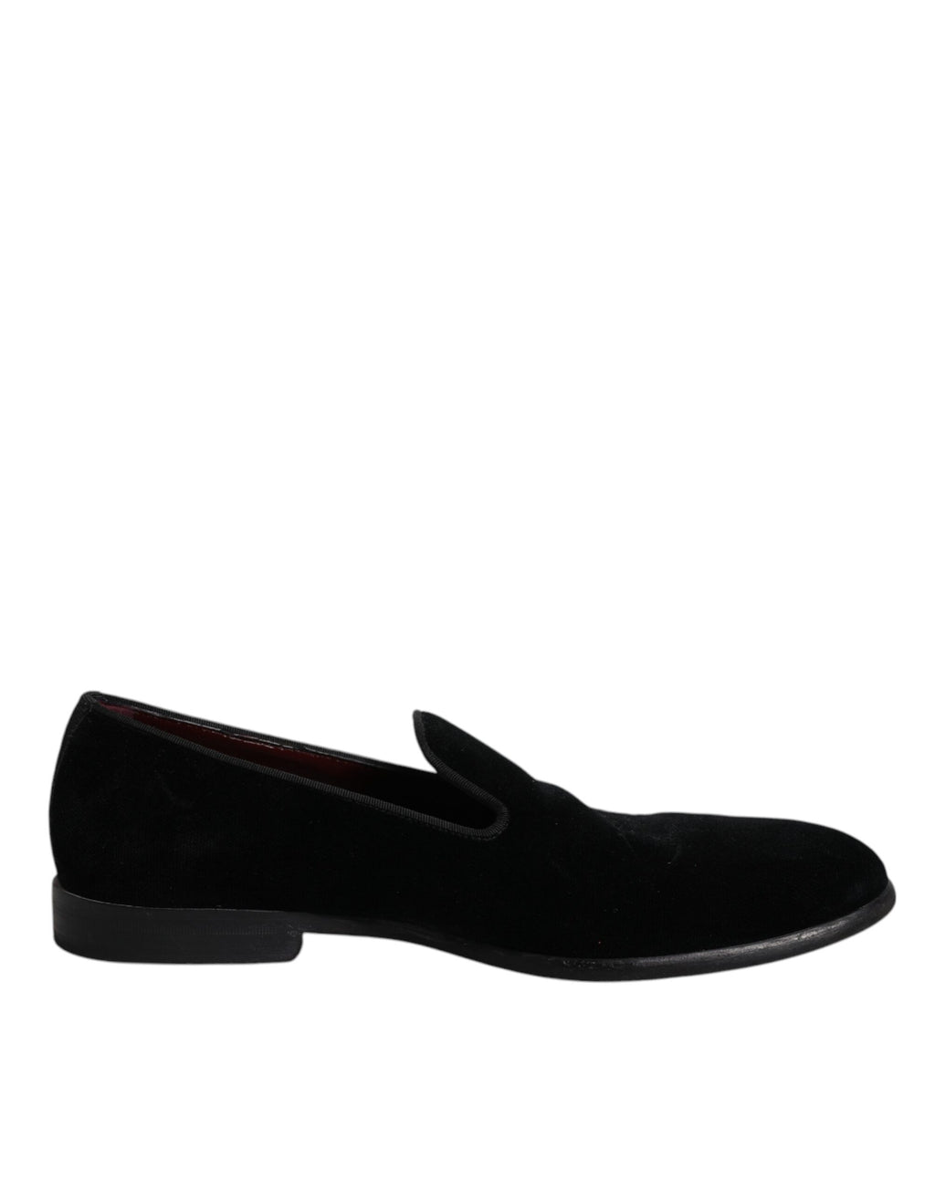 Dolce & Gabbana Schwarzer Samt Loafers Formal Männer Kleid Schuhe
