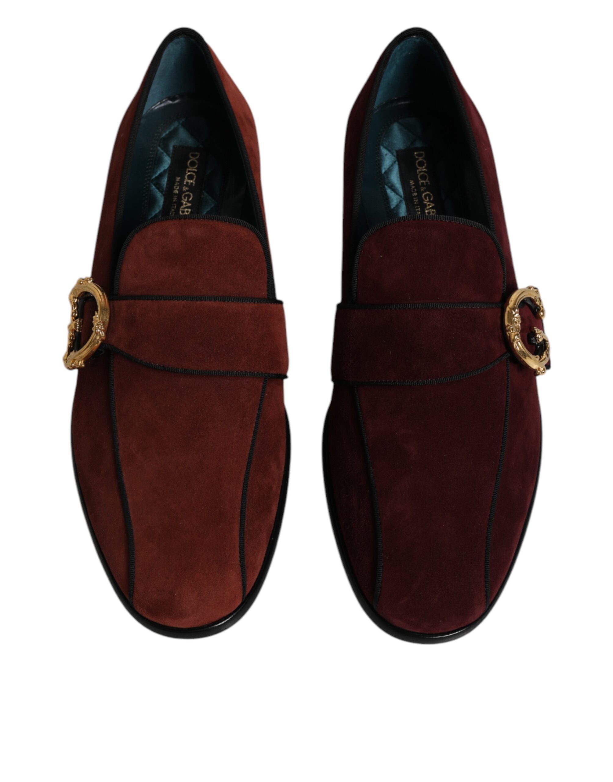 Dolce & Gabbana Bordeaux Wildleder Loafers Formal Männer Kleid Schuhe