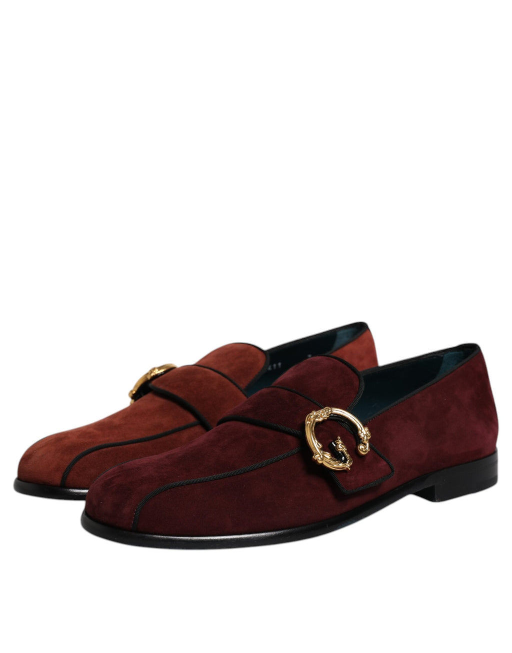 Dolce & Gabbana Bordeaux Wildleder Loafers Formal Männer Kleid Schuhe