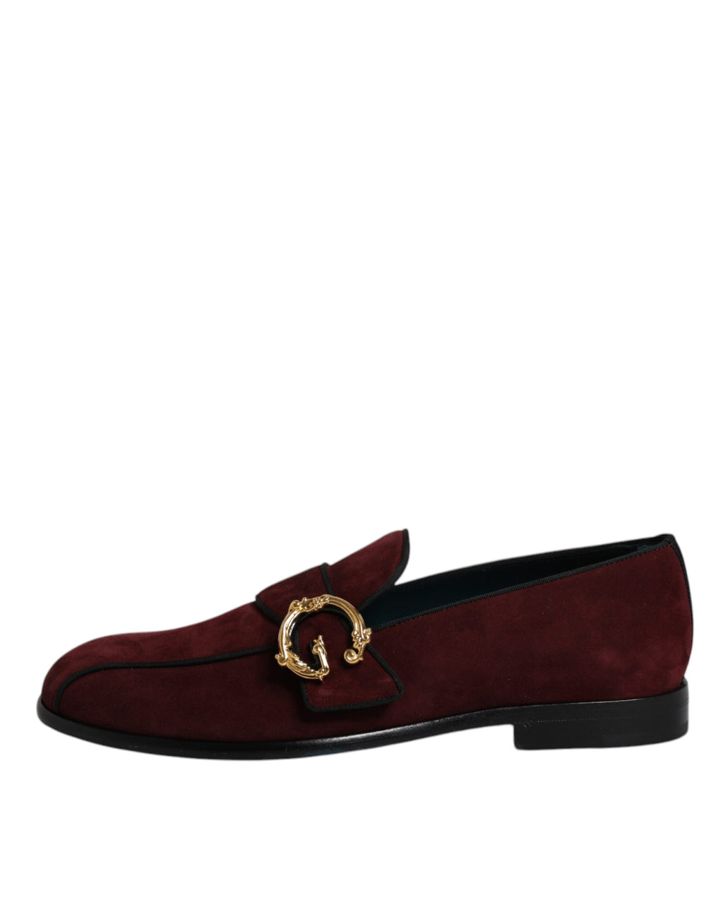 Dolce & Gabbana Bordeaux Wildleder Loafers Formal Männer Kleid Schuhe