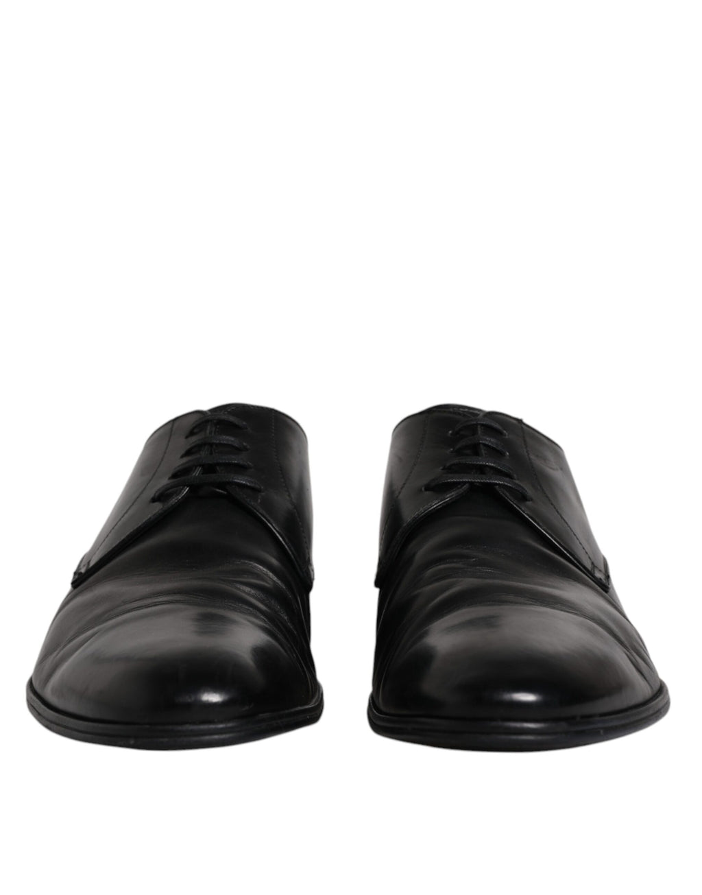 Dolce & Gabbana Schwarzes Lackleder Derby Herren Anzugschuhe