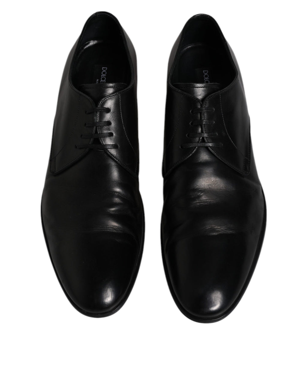 Dolce & Gabbana Schwarzes Lackleder Derby Herren Anzugschuhe