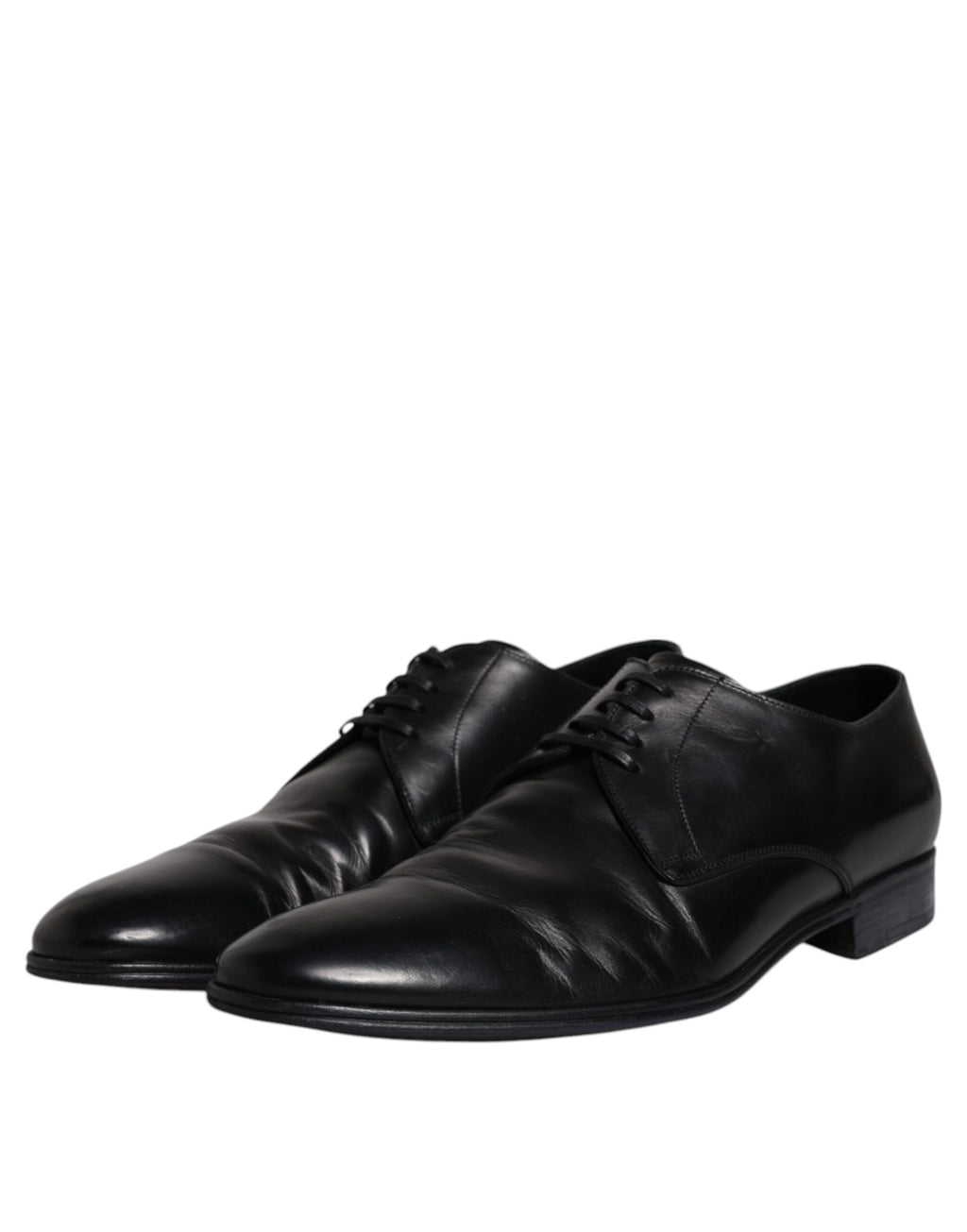 Dolce & Gabbana Schwarzes Lackleder Derby Herren Anzugschuhe